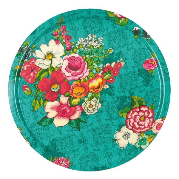 Wooden tray HANAMI blue Ø46cm