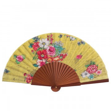 Hand fan HANAMI yellow