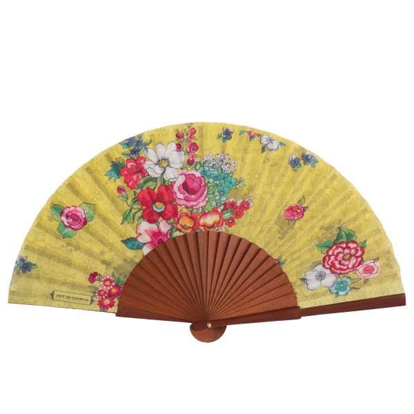 Hand fan HANAMI yellow