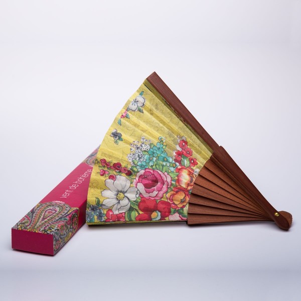 Hand fan HANAMI yellow