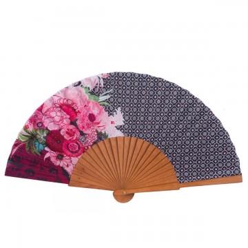 Hand fan LILA noir