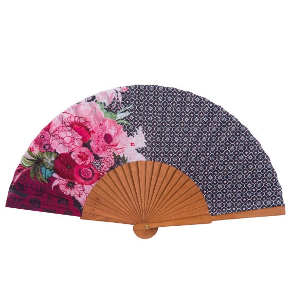 Hand fan LILA noir