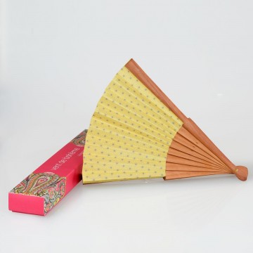 Hand fan TONKIN jaune 2