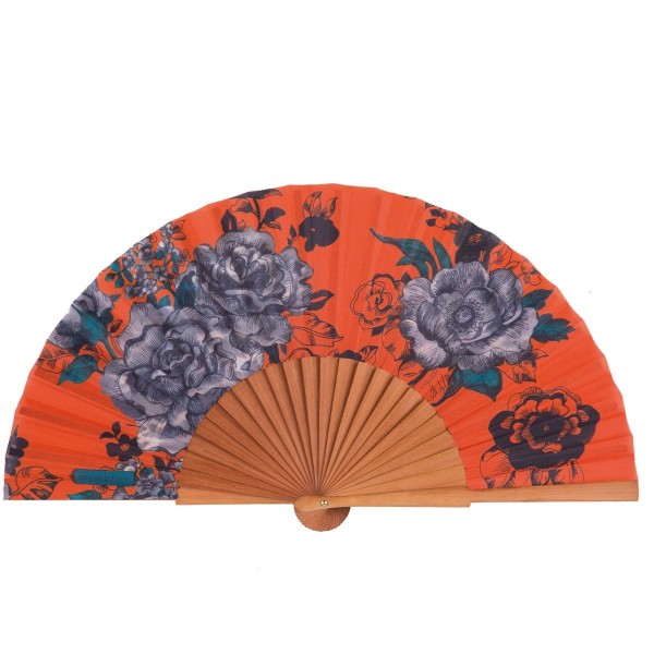 Hand fan AIMI orange