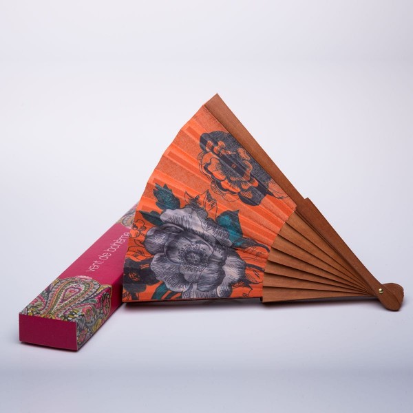 Hand fan AIMI orange