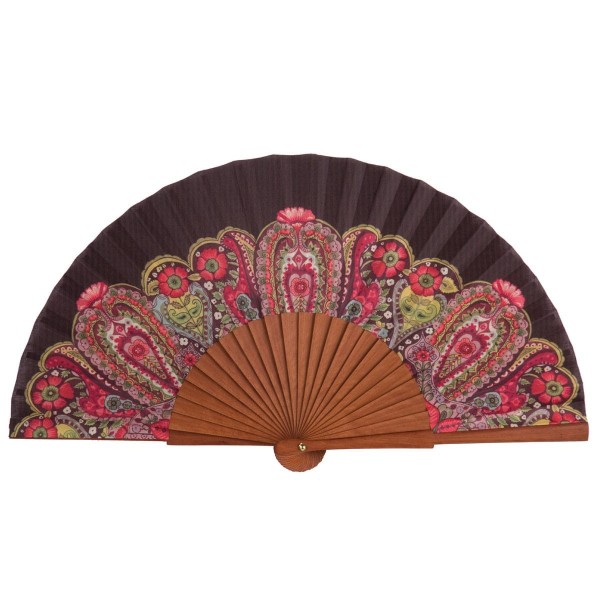 Hand fan FLOWER ébène