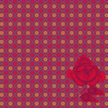 Deckchair canvas ORIENT red