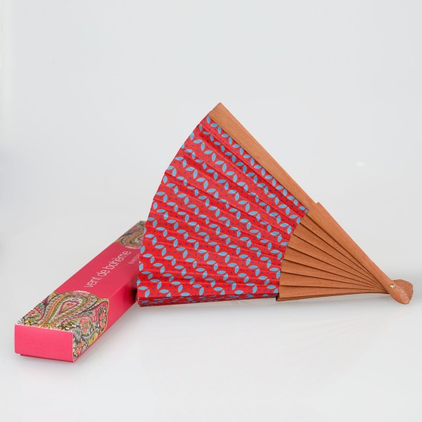 Hand fan TULIP rouge