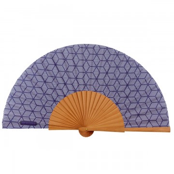 Hand fan AZILA blue indigo