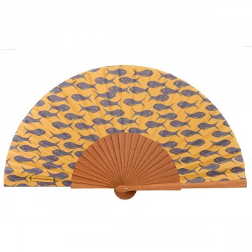 Hand fan lagoon brown