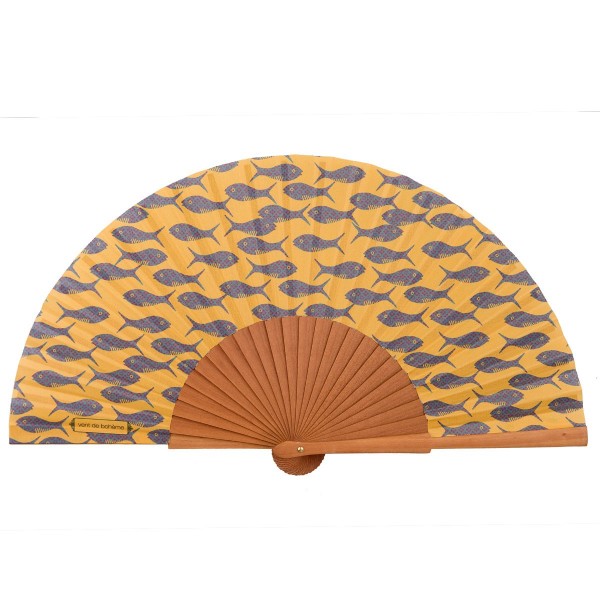 Hand fan lagoon brown