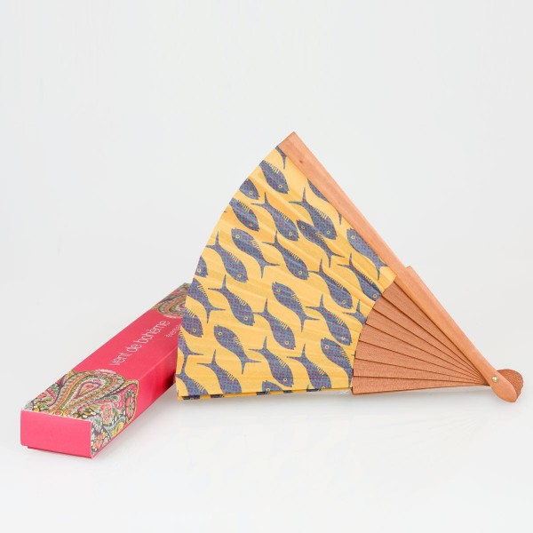 Hand fan lagoon brown