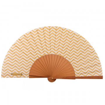 Hand fan ZIGZAG doré