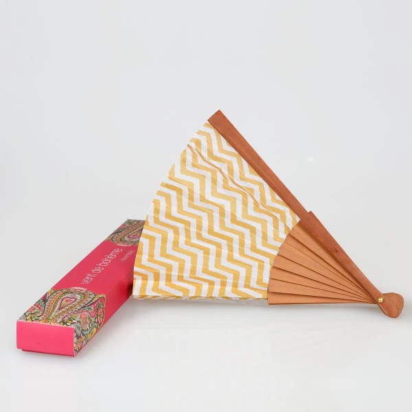 Hand fan ZIGZAG doré