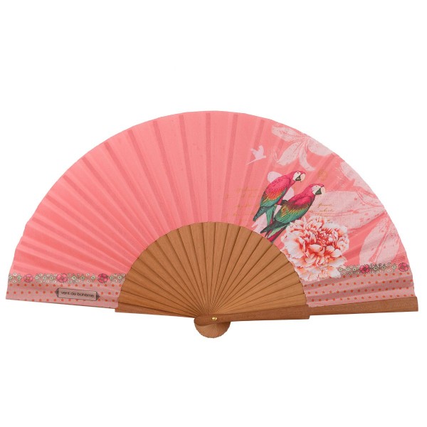 Hand fan MACAO rose