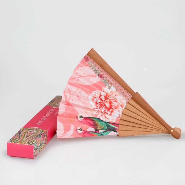 Hand fan MACAO rose