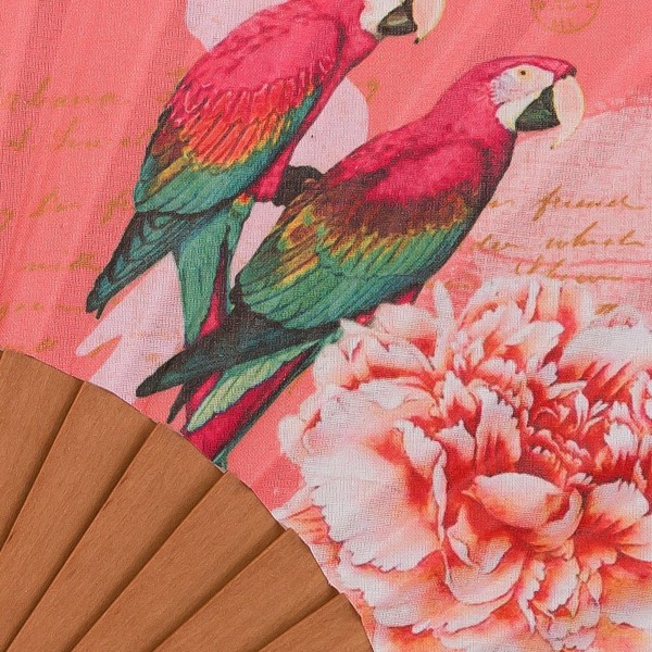 Hand fan MACAO rose
