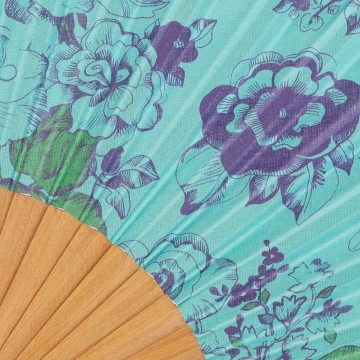Hand fan AIMI blue 2