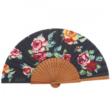 Hand fan ROSA noir