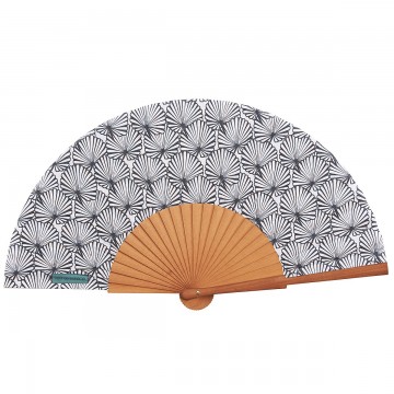 Hand fan TROPICAL noir