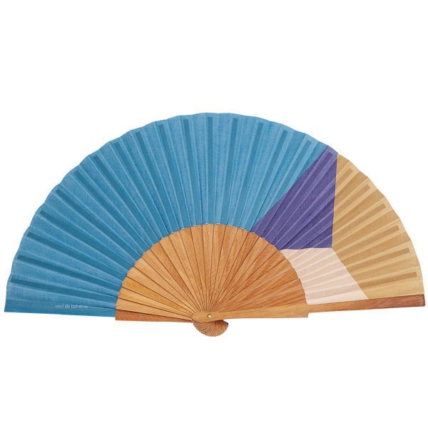 Hand fan PARADIS blue