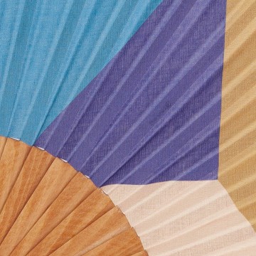 Hand fan PARADIS blue 2