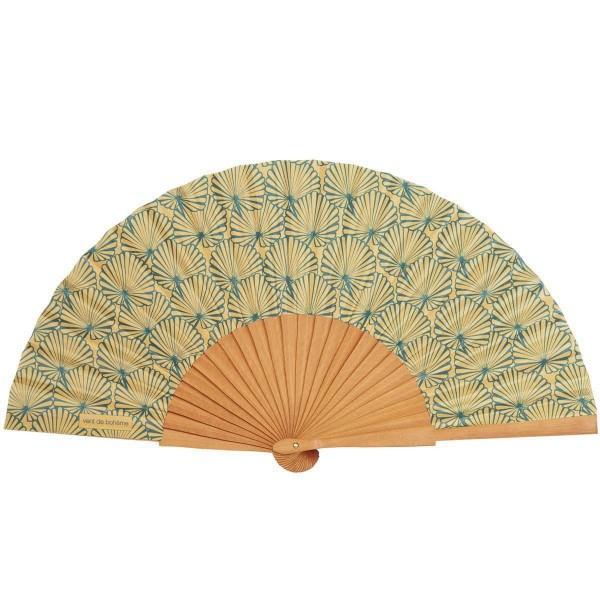 Hand fan TROPICAL brown