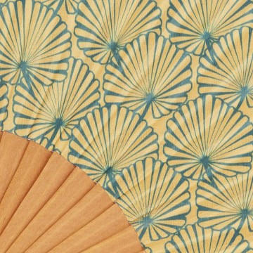 Hand fan TROPICAL brown 2