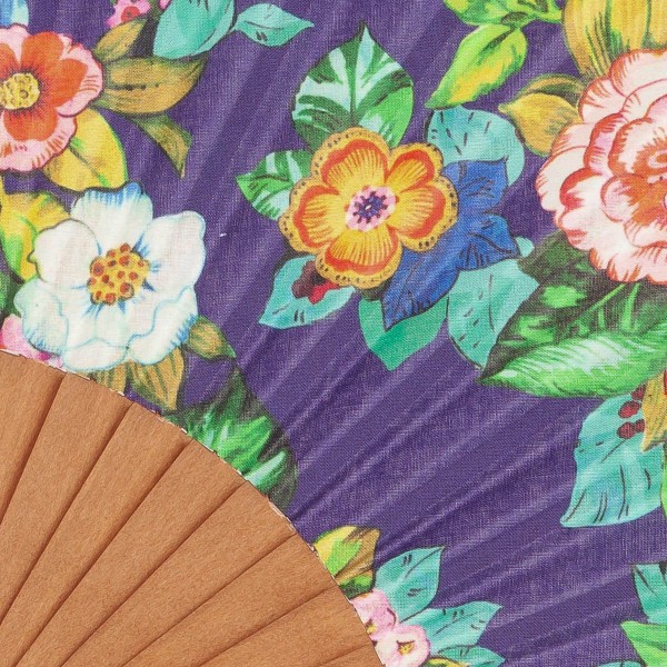 Hand fan POLKA indigo