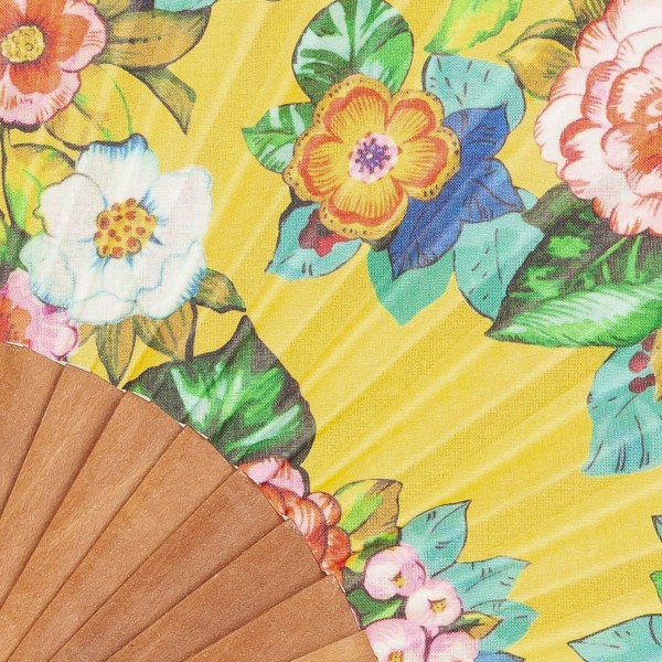 Hand fan POLKA yellow