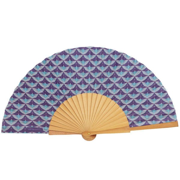 Hand fan BLESS indigo
