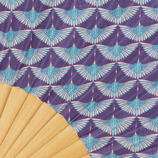 Hand fan BLESS indigo