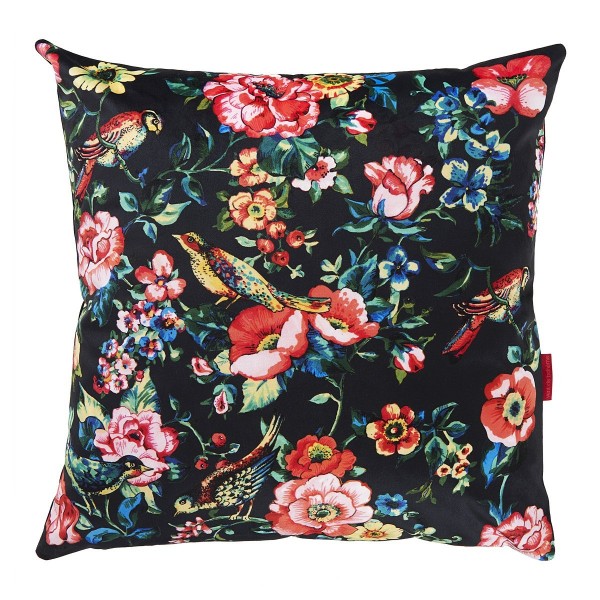 Velvet cushion cover HAIKU noir 45x45