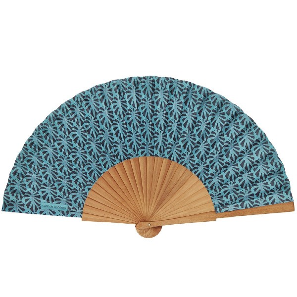 Hand fan MOOREA turquoise