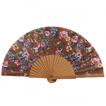 Hand fan HAIKU brown