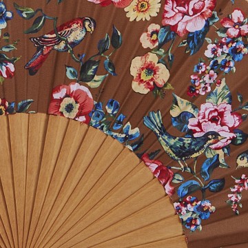 Hand fan HAIKU brown 2