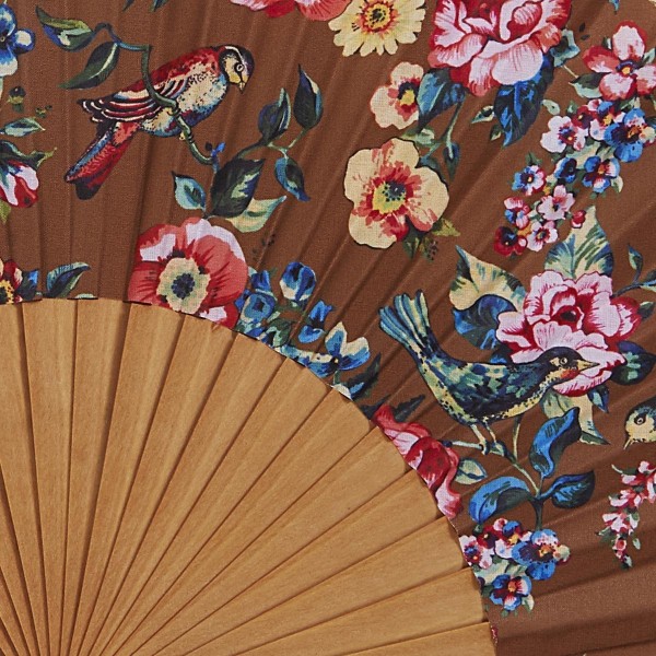 Hand fan HAIKU brown