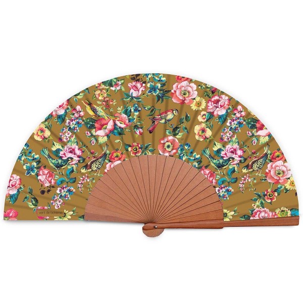 Hand fan HAIKU brown
