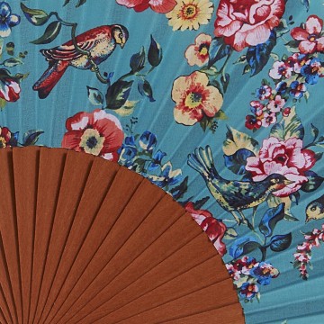 Hand fan HAIKU turquoise 2