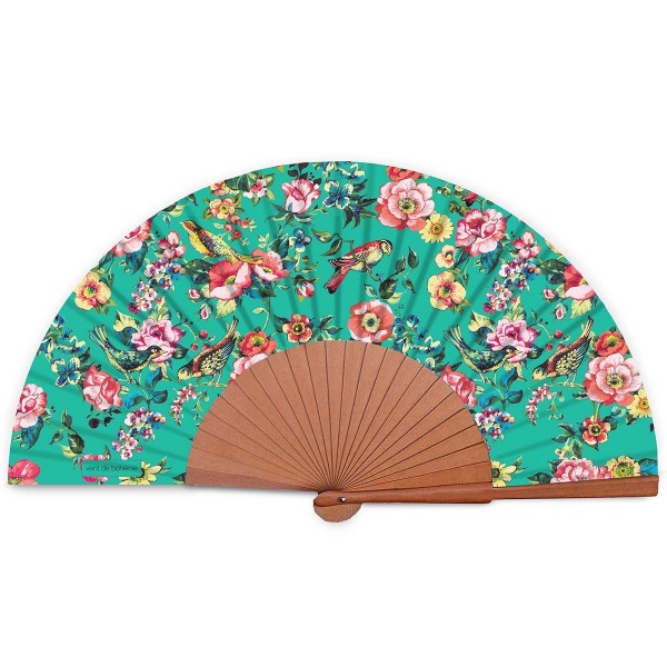 Hand fan HAIKU turquoise