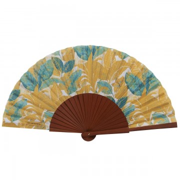 Hand fan WILD jaune