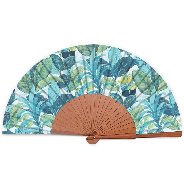 Hand fan WILD turquoise