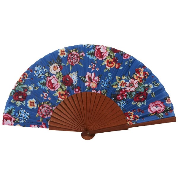 Hand fan SHANTI blue