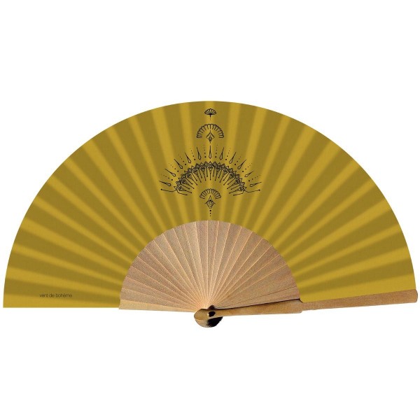 Hand fan BERBERE jaune curry