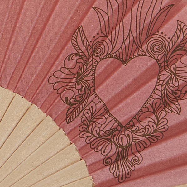 Hand fan COEUR SACRE rose