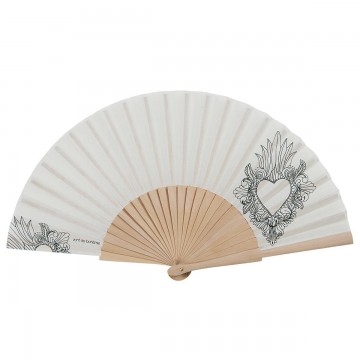 Hand fan COEUR SACRE ivoire