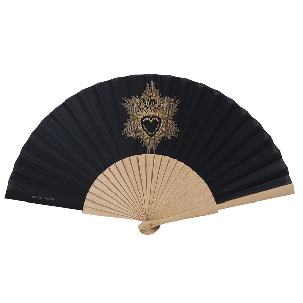 Hand fan EX VOTO noir