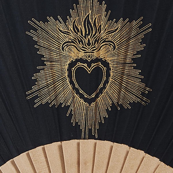 Hand fan EX VOTO noir