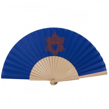Hand fan EX VOTO bleu