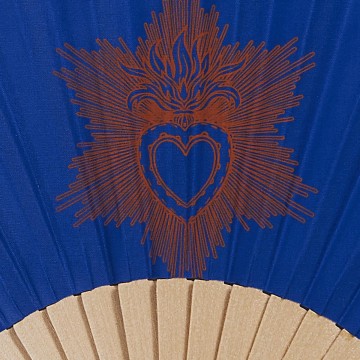 Hand fan EX VOTO bleu 2